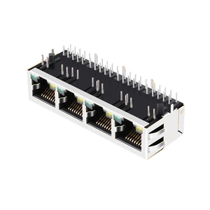 Tab Down Network RJ 45 Ethernet 2.5G Female Connector 1 x 4 Port RJ45 Jack