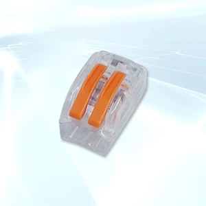 Lever Wire Connector Terminal 2P Compact Transparent Universal Fast Connectors Splicing Electrical Solid Stranded Wire Cable