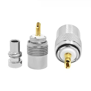 PL259 Coax Connectors UHF PL-259 Male Solder Connector Plug for RG58 RG-213 RG142 LMR195 LMR400 Coaxial Cable