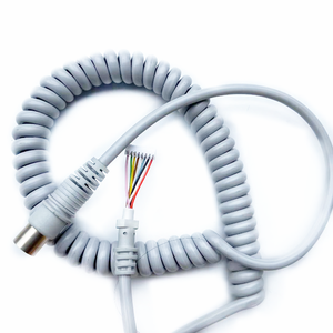 Multi-Specification Glossy Copper Core Power Cord 8 Core Spiral Cable Wire with Aviation Plug PU Spring Wire Assemblies