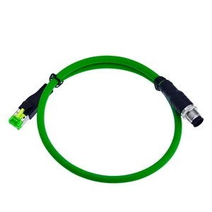 M12 X Code to RJ45 Waterproof Industrial Ethernet Cable IP68 8 Pin STP Connector for Wire Connections
