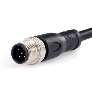 OEM Shield M12 Cable Connector Straight Cable Assembly Plug Sensor Cable Connector Male Circular Connector M12