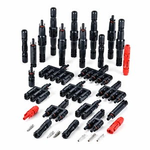 1000V/1500V PV T-Type Branch Connectors 1 to 2/3/4/5 Parallel Branch Connectors Solar Cable Connector for Solar System