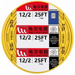 Linsheng 12/2 NM-B 600V PVC Insulated Copper Electric Wire Cable Building Wire For Commercial Wiring
