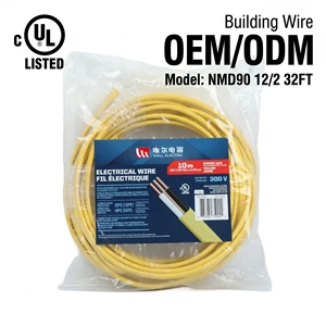 LINSHENG CUL Listed NMD90 12/2 Electrical Wire 300V Yellow Building Cable 10m 32FT Copper Electrical Cable Wire For Canada
