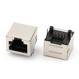 Single Port DIP Type RJ45 8P8C Female Connector Ethernet Magnetic RJ45 Connector Jack