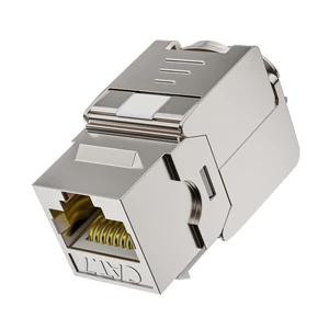 ZoeRax Tool-Free STP Cat7 RJ45 Keystone Jack, Zinc Alloy Shielded Module for 22-26AWG Network Cable