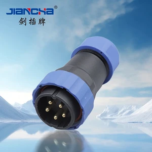 JIANCHA Circular Straight Male Plug Female Socket Plastic Quick Outdoor Watertight Electrical Cable Connector