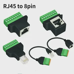 RJ45 Female Male Socket to 8-position 8pin Screw Terminal RJ 45 Port Network Adapter to 8 Pins Block Connector