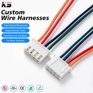 Customize JST XH 4pin Connector Plug Terminals 2.5mm 26AWG Cables With Harness