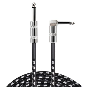 Guitar Cable 1/4 Inch TS Right Angle to Straight Guitar Instrument Cable Suitable for Electric Bass Guitar Professional