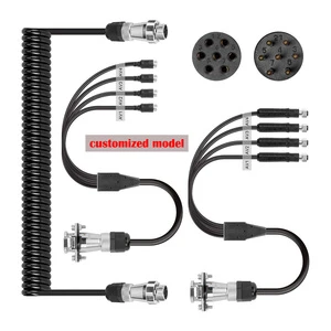 Epark 7pin Trailer Spiral Cable 4P Aviation Backup Camera Caranvan Trailer Suzi Connector Cables Extend Trailer Cable for Camera