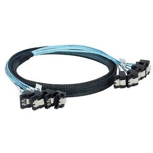 RCD 1M Mini External HD Controller Cable 90 Degree 4 SATA 7PIN to 90 Degree 4 SATA 7PIN Female with Latch for Electronics