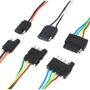 3 4 5 Pin Trailer Connector 18AWG Heavy Duty Jacketed Extension Cable SAE Plug Kit for Automobile