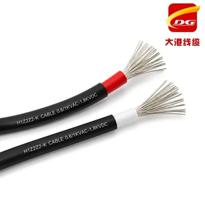 H1Z2Z2-K Solar Cable Tinned Copper PV Wire 0.6/1KV AC 1.8KV DC UV Resistant Flexible XLPO Solar Power Cable Red Black 4~10mm