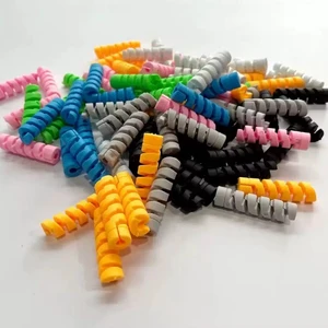 Silicone Rubber Data Cable Spiral Protector USB Charging Cable Organizer Cover for iPhone Premium Rubber Products