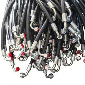 Two-Layer Braided Steel Wire Rubber SAE 100 R2 High Pressure Oil Resistant Hydraulic Hose En853 2SN with Cutting Service