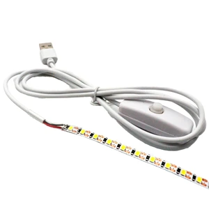 5V USB Controller Dimmer Power on off Switch Cable Warm White LED Light Strip Lamp DIY PVC Photo Frame Night Lamp