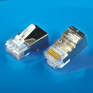 XL-511 Cat6 FTP Shielded RJ45 Modular Plug 50U Gold Plated 8P8C Connector for STP Network Cable Data Center Server Rack