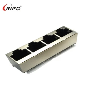 Ripio RJ45 8P8C Shielded Connectors Industrial Data Center Cabling 14 Straight-Insert Mushroom Pin Nylon Housing Copper Contact
