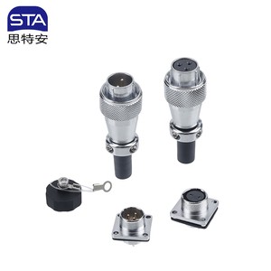 Factory Direct Sale WS16 Aviation Plug Square Flange Mount Circular Male Female Connector Automotive Power Connection Cable