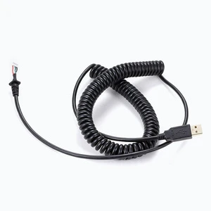 Custom Copper 22 AWG 300V Industrial Auto Building PVC TPE PE Spring Cables Retractable Glossy/Matte Finish Spiral Cables