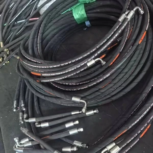 High Pressure Hydraulic Hose Steel Wire Braided Oil Resistant Rubber Pipe Excavator Water System Construction Machinery Cutting
