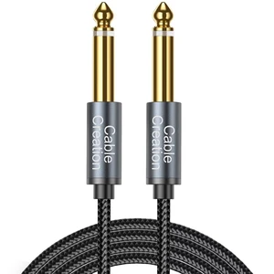 CableCreation Nylon Braid 6.35mm TS Straight Male 1/4 Instrument Electric Guitar Professional Audio Radio Cable