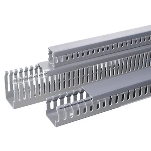Customizable Size Quality Guarantee Grey Color Decorative Slotted PVC Fire Retardant Halogen Free Cable Trunking Wiring Ducting