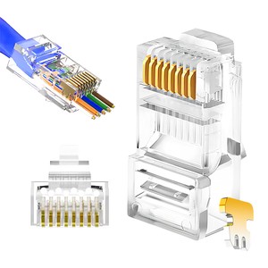 Network Cable Utp Rj 45 Rg45 Ethernet Lan Connector Rj45 Pass Through 8p8c Modular Plug Shielded Cat 6 Cat6 RJ45 Connector