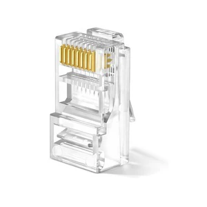Factory 3prong 8p8c UTP Cat6 RJ45 Plug Male Gold Plated Ethernet Connector