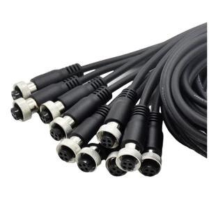 GX12 Female Cable Connector Contacts 4Pin Unshielded Moulded on the Cable IP68 4X0.15mm2 GX12 Waterproof Cable