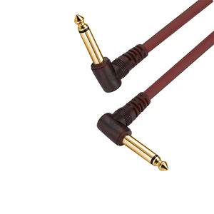 Low Noise 90 Degree 6.35MM Male to Right Angle 6.35 Male Mono Guitar Cable for Electronic Organ Electric Guitar Bass Instrument