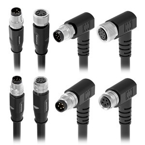 M8 Molded Cable Connectors a/b Code 2/3/4/5/6/8 Pins Waterproof IP68 Circular Connectors with PVC Cable 1m