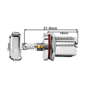 Factory PL239 UHF Female Jack Hembra Crimp Bulkhead Waterproof Rf Coaxial Rg58 VTR200 195 Rg223 Cable Rf Connector Converter