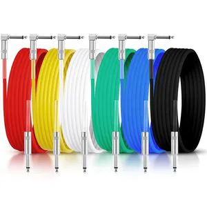 Factory OEM Audio Instrument Cable for Bass Electric Guitar 6.35mm Straight to Right Angle 1/4 Inch Electrical Guitar Cables