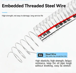 PVC Steel Wire Hose Antistatic Ordinary Clear Flexible Spring Spiral Steel Wire Reinforced High Pressure Cutting