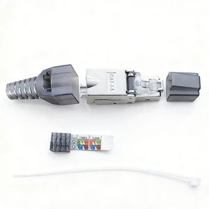 FTP Cat6A RJ45 Plug Toolless Modular Plug Connector for Cable Cat6a Sftp