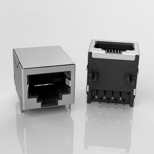 HC-RJ45-058-1-4 Ethernet Connector RJ45 Copper Shell 18mm POE RJ45 Connector SMD for Ethernet Applications Made