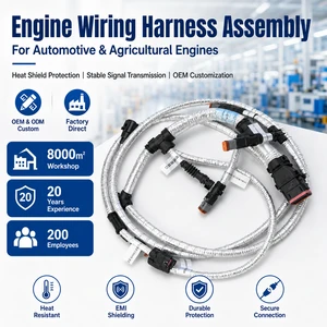 Custom Engine Wiring Harness Automotive Agricultural Machinery Thermal Reflective Cable Assembly IP67 Rated PTFE PVC Copper Core