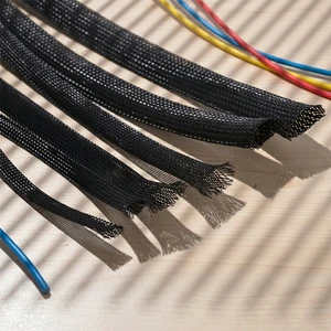 PET Expandable Durable Electric Spiral Wrapping Wire Cable Sleeving Protector Sleeve Polyester+Nylon Material 220V Rated Voltage