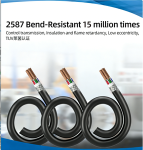 High Flex Drag Chain -2587-8G 4-Core 18AWG PVC Stranded Braided Shielded Signal Cable for Robot Energy Chains 100m