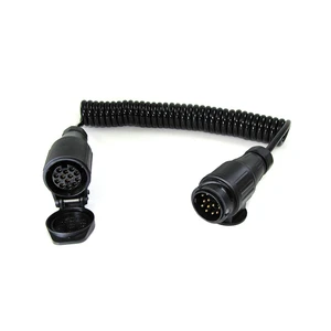 New Anka High Quality Black 13-pin Spiral Trailer Plug Automotive Connector Cable for Trailer Truck Use