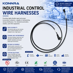 Custom Industrial Control Wire Harness Connector Cable Assembly PVC/PBT For Automation Robot CNC Automobile Motorcycle Equipment