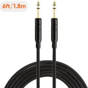 6.35mm Stereo TS/TRS Gold Plated Twisted Pair Braid Shielded Guitar Patch Cable for Electric Guitar and Bass Pedalboard Effects
