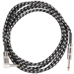 10feet/3m Braided Nickel & Gold-plated Guitar/Bass Audio Cable with Top Plug