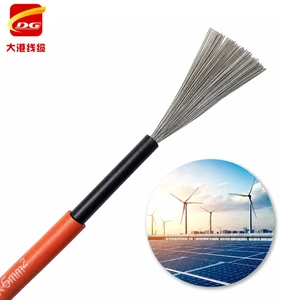 PV1-F High Voltage 4mm 6mm 10mm DC Copper Solar Cable XLPE Insulation Crosslinking Jacket 1000/1500V Rated Photovoltaic