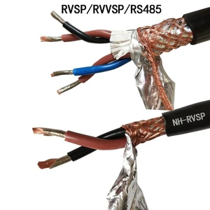 RVVP/RVVSP ZR-RVVP PVC Insulated 2/3/4/5/6 Core 18-26AWG Stranded Shielded Twisted Pair Copper Signal Cable 4 Pair