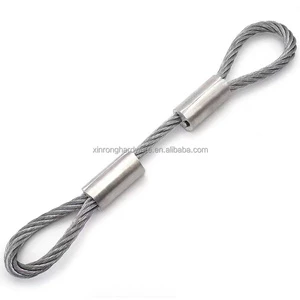 Factory Custom Safety Cable Stainless Steel Wire Rope Assembly With Mounting Tabs Loop Ends