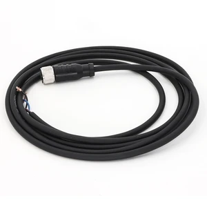 KRONZ Pre-assembled Circular Connectors Plug 5 M Cable Female Straight PVC Black Shielded Assembly M12 Connectors 5 Pin